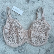 BNWT M&S Boutique Light Pink Sparkle Lace Unpadded Wired Balcony Bra 34H