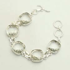 Weißer Topas Edelstein Handarbeit Armband Schmuck 21 Gramm für Unisex AB 51262