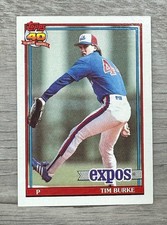 1991 Topps Tim Burke Montreal Expos MLB Baseball Card #715