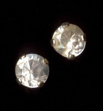 14K Solid Yellow Gold 4mm Round Clear Crystal CZ Solitaire Stud Earrings xE