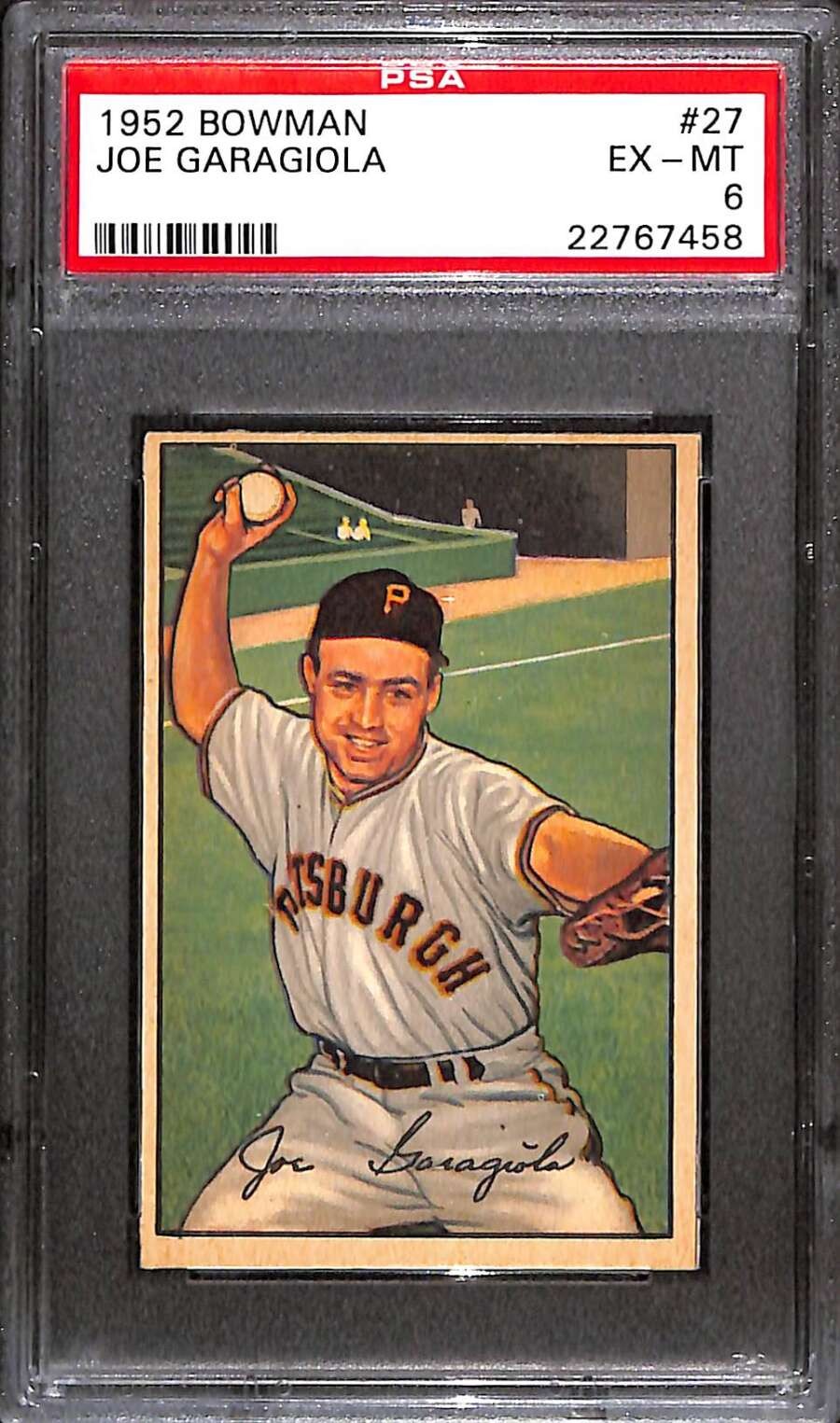 1952 Bowman #27 Joe Garagiola  PSA 6 EXMT C98286