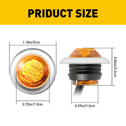 40pcs Side Marker Amber Lights Red Round LED Trailer Truck Clearance Lamp Side - Picture 3 of 12