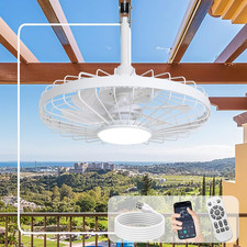 Outdoor Ceiling Fan with Light: 20 Inch Outdoor Gazebo Hanging Fans with Remote