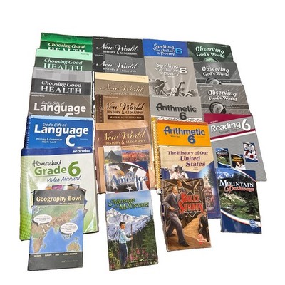 Abeka 6th grade curriculum Lot 25 book health, Math, History, Geography, Reading