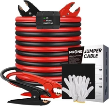 NOONE Heavy Duty Jumper Cables - 2 Gauge 2Gauge x 20Ft (Protector), red/black 
