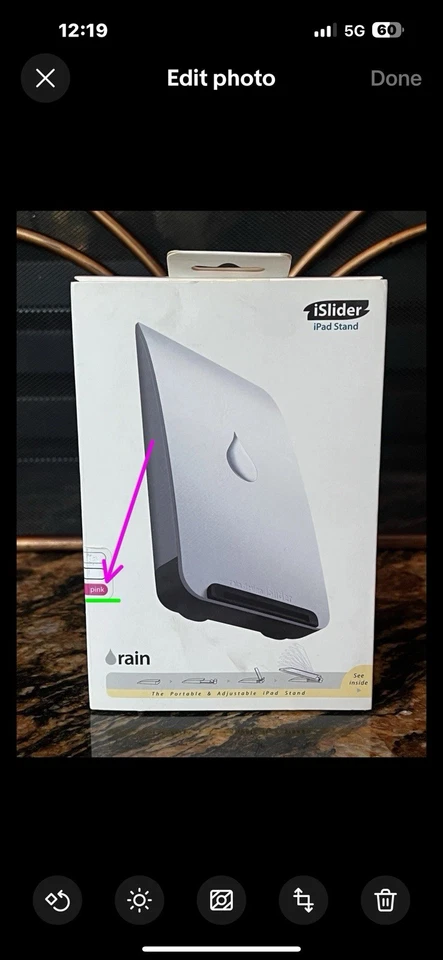 PINK Rain iSlider Portable Adjustable Stand for iPad/iPad Air/iPad Mini/iPhone - Image 2 of 4