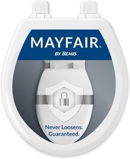 NEW Round Toilet Seat Slow Close, Non Slip Heavy Duty Wood Mayfair Linden