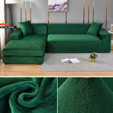 Samt Sofabezug für Wohnzimmer Dick Elastisch Sofabezug 1/2/3/4 Sitzer L Form