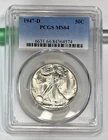 1947-D Walking Liberty Half Dollar Bright White PCGS MS64