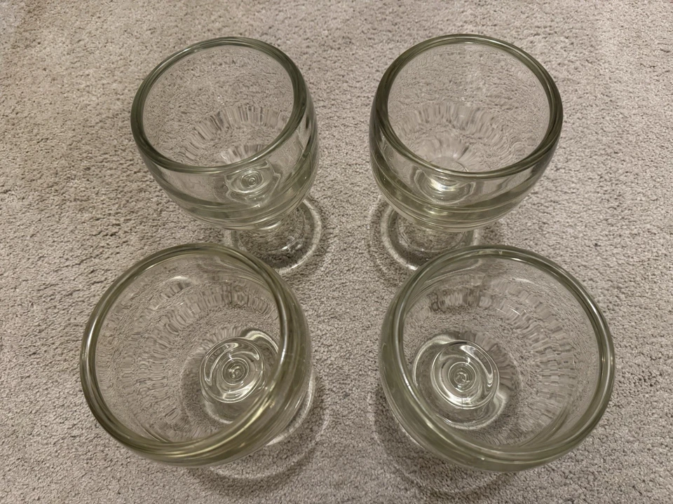 "Juego de 4 copas de cerveza de vidrio pesado de pared gruesa de 8"" de alto x 5"" de diámetro" Foto 3 de 3