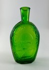 VTG Green Glass Bottle Flask BENJAMIN FRANKLIN Glass House WHEATON Millville N J — photo 2
