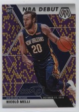 2019 Mosaic NBA Debut Purple & Gold Snakeskin Prizm 9/20 Nicolo Melli #279 13sa