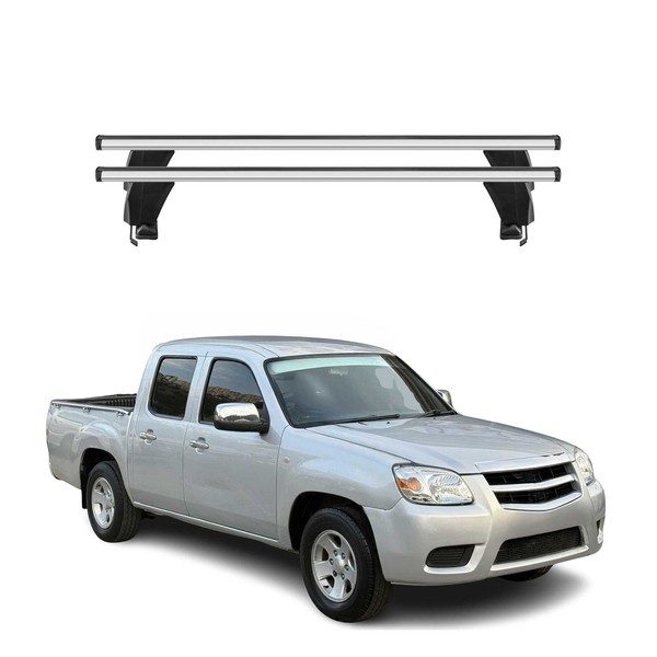 Menabo DachträGer GrundtäGer FüR Mazda BT-50 2011-2020 50Kg Alu Silber 2 Tlg-image