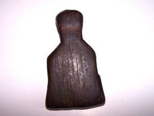 Antique Hand Carved Wooden Animal Amulet With Prayer Hole - Neat Example