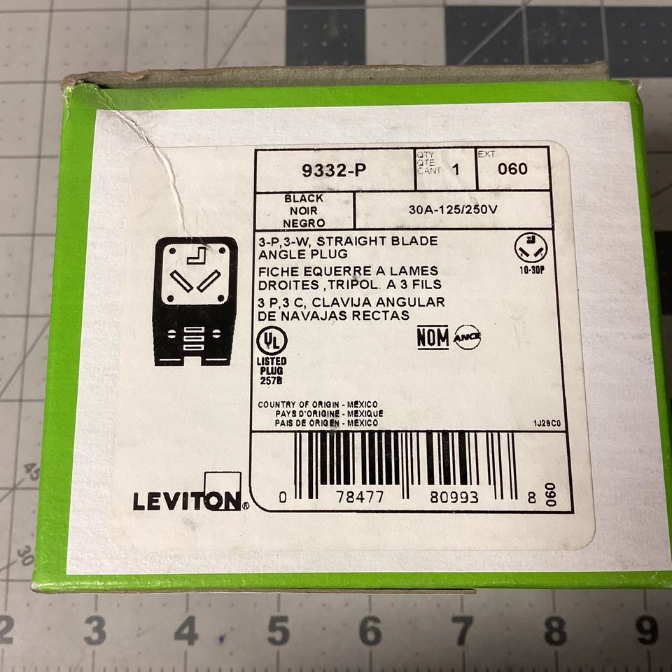 9332-P 30 Amp, 125/250 Volts, Lâmina Reta, Plugue, Grau Industrial, (LPW101N) - Imagem 2 de 4