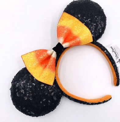 Disney Parks Minnie Ears Sequins Halloween Candy Corn Bow Headband US POST