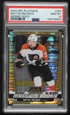 2024-25 O-Pee-Chee Platinum Seismic Gold 43/50 Matvei Michkov PSA 10 GEM MT 0bk3