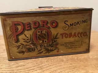 Pedro Cut Plug Smoking Tobacco Vintage Advertising Tin WM.S. Kimball & Co.