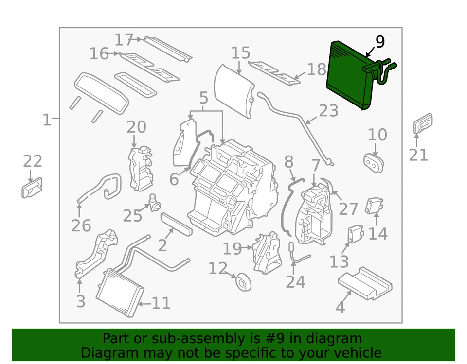 Подлинный сердечник испарителя Nissan 27281-CB62A - Изображение 2 из 3