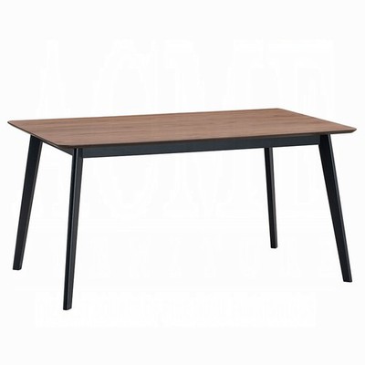 Contemporary Black and Walnut Finish Dining Table 1pc Wooden Kitchen Dining Furn