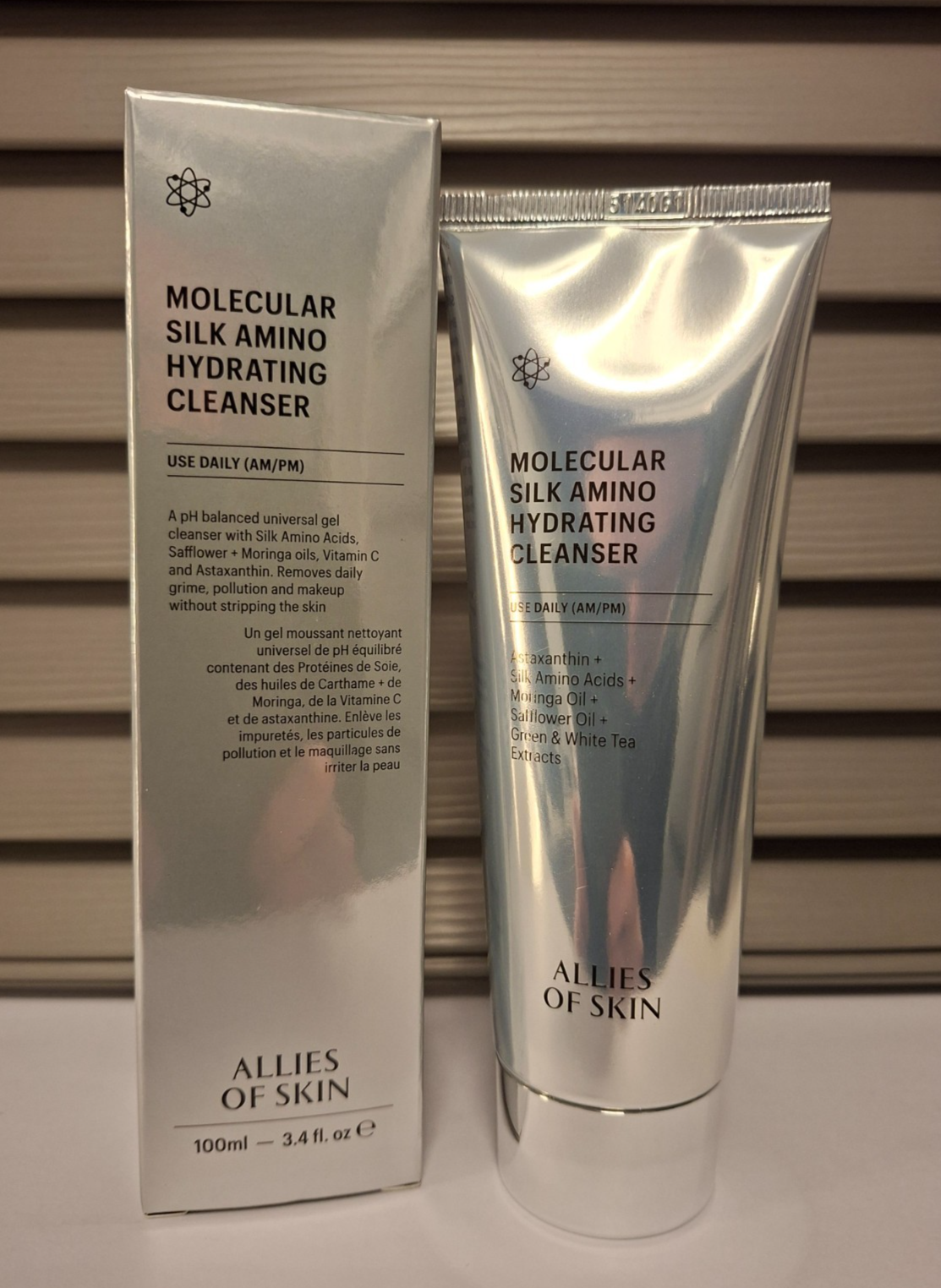 ~ NEW ~ALLIES OF SKIN MOLECULAR SILK AMINO HYDRATING CLEANSER 100ml  *EXP 04/28*