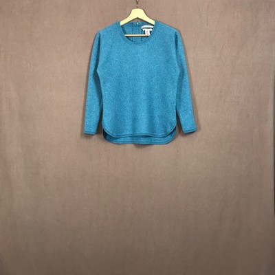 Max Studio 2-fädiger Kaschmir Pullover Damen blau grün Größe S