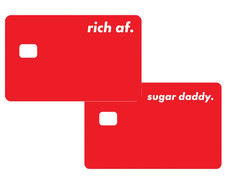 Rich AF Sugar Daddy Card Skin 4-Pack Funny Luxury Flex Vinyl Card Sticker Decal