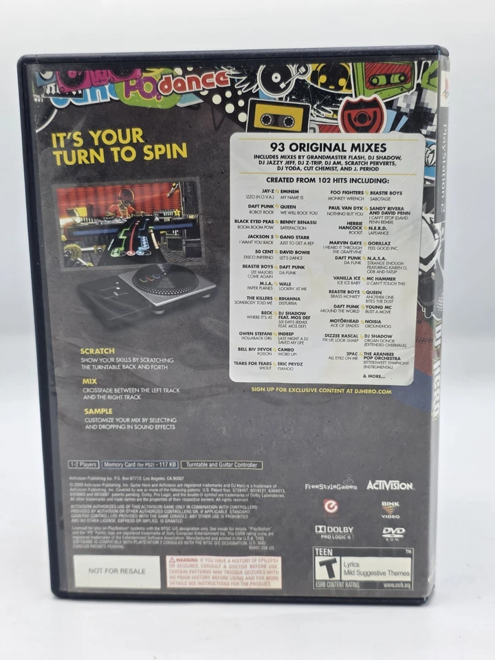 DJ Hero  NOT FOR RESALE Playstation 2 PS2 Game - Complete In Box CIB - Image 2 of 3