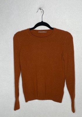 Everlane rust cashmere crewneck sweater soft lightweight minimalist knit Size XS