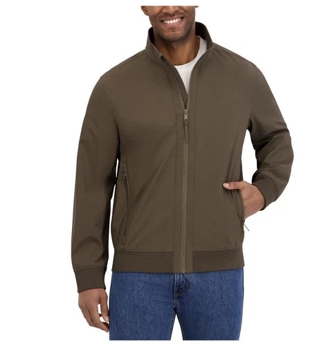 Kirkland Signature Men's Softshell Bomber Jacket S-XXL Black Navy Brown NWT - product listing photo
