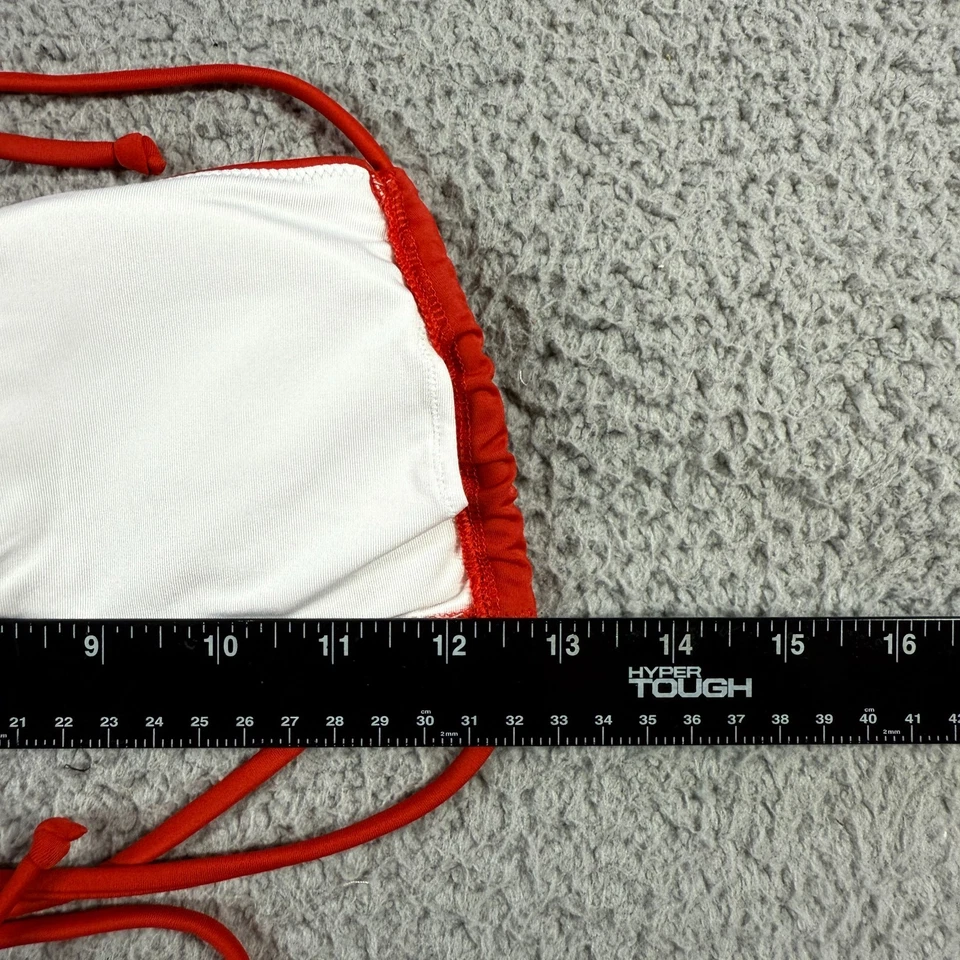 Top de bikini de natación forrado con almohadillas extraíbles halter acanalado talla XS rojo Victoria's Secret Foto 4 de 4