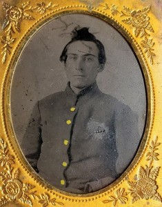 1/9th Tintype of Confederate Soldier Civil War Soldier