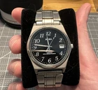 Vintage ALBA Seiko 35mm Titanium Field Quartz Black Dial Date Men's Watch