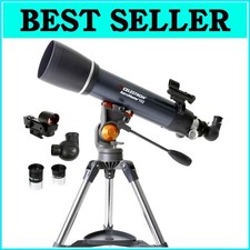 Portable AstroMaster 102mm Refractor Telescope with Adjustable Tripod  Software