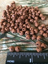 (72) Primitive 6mm Rusty Tin JINGLE BELLS 1/4 in 1/4" Christmas Craft Supply *