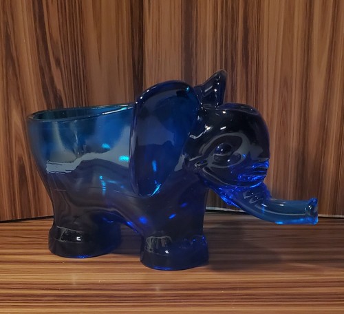 Vintage Zigarren-/Pfeifenhalter Kobaltblau Elefant. - Bild 1 von 7