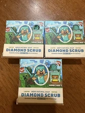 Dr. Squatch Men's Natural Soap Minecraft Diamond Scrub ~ 3 Bars ~ Brand New!