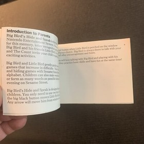 Sesame Street Big Bird Hide & Speak Nes Instruction Book