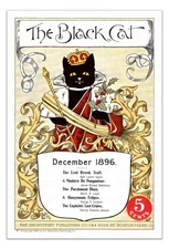 The Black Cat December 1896 Vintage Poster – Royal Black Cat Art Nouveau Reprint