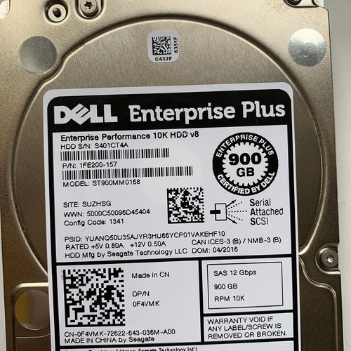 NEW Dell ST900MM0168 900GB 12Gbps 10K F4VMK Equallogic Plus V8 2.5" w/ Tray HDD - Picture 3 of 5
