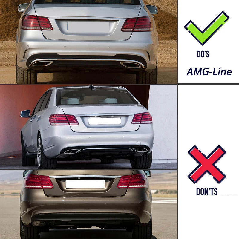 For 2014-2015 Mercedes Benz E-Class W212 E63 Style Rear Diffuser Exhaust Tips - Image 2 of 4