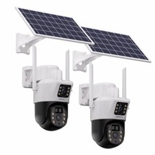 2PCS WiFi 4MP Wireless Solar Power PTZ Camera Security CCTV Surveillance Audio