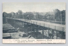 Postcard Norwalk Ohio High Level Bridge ~ 1908