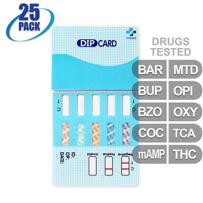 Mintegrity [25pk] 10-Panel Dip Card Urine Drug Test #MI-WDOA-7104