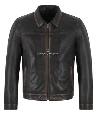 Herren Klassisch Kragen Leger Lederjacke Retro Street Inspiriert Stil Jacke