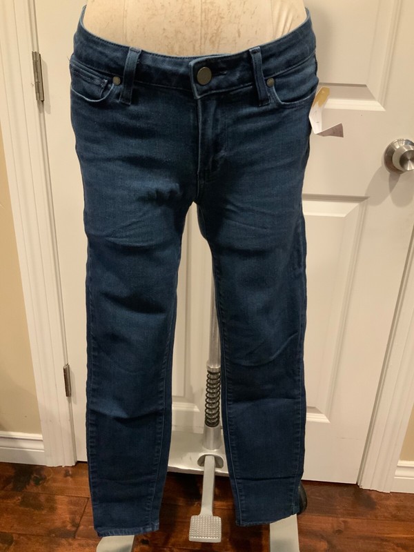 Paige "Verdugo Ankle” Dark Wash Skinny Blue Jeans, Size 27