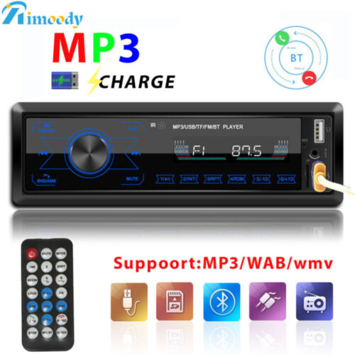 1DIN Autoradio MP3 Player USB TF Bluetooth FM Stereo AUX-IN WMA Fernbedienung - Bild 1 von 23