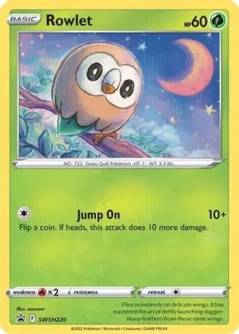 Pokemon - Rowlet SWSH220 - COSMOS HOLO PROMO  - NM/M