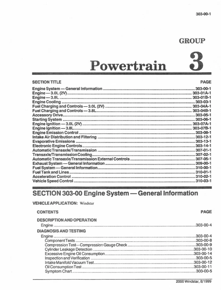 Ford Windstar 2000 taller manual de reparación libro motor transmisión cableado OEM Foto 4 de 4