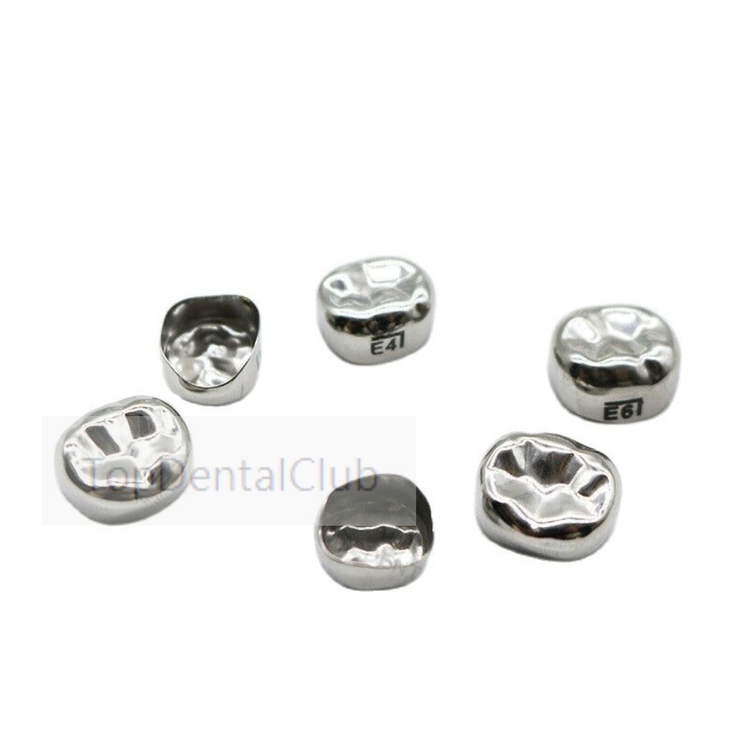 96Pcs Dental Kids Primary Molar Crown Stainless Steel Pediatric
